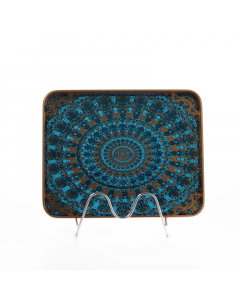 Small rectangle turquoise gilt serving topper