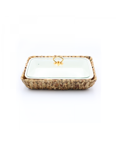 Rectangular porcelain serving dish