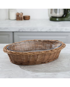 Caldo glass tray with round basket, 2.4 litres