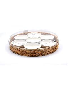 White porcelain breakfast tray