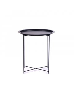 Black circular serving table