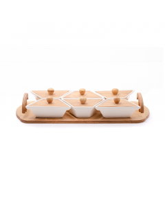 Set of nuts with a wooden base, 6 pieces