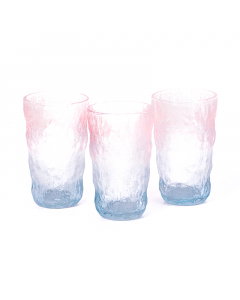Glass cups set, 3 pieces, 350 ml, colored