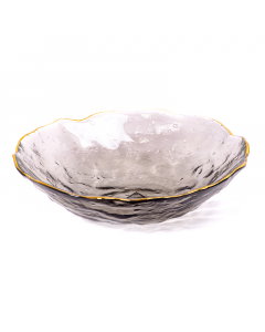 gilded black glass bowl