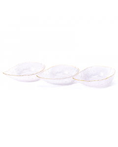 3 piece gilded glass bowl set