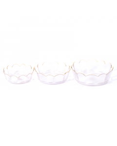 3 piece gilded glass bowl set