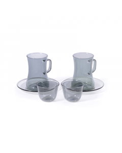 Gray 18-piece set of bowls and cups