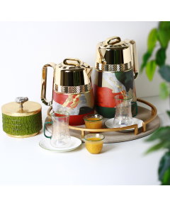 Mayar Thermos Set Green Orange 2 Pieces