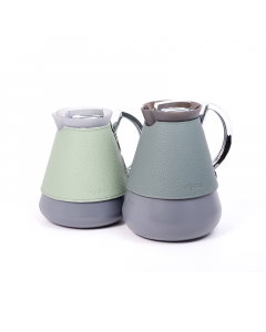 Lamar thermos set, 2 pieces, green and gray leather