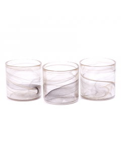 Large black brown mug set
