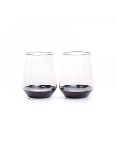 A set of Turkish crystal juice cups, 6 pieces, black