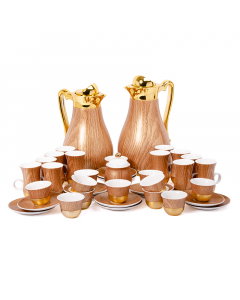39 Pieces Golden Wooden Guest Set