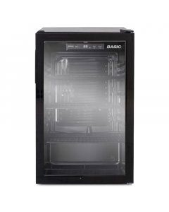 Basic refrigerator, single door, 4.4 feet, black glass, 126 litres