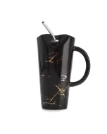 Black ceramic cup with the sucker