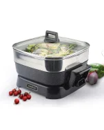 Multifunctional frying and steam cooking pot, 1360 watts