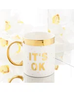 Porcelain mug with handle and cover