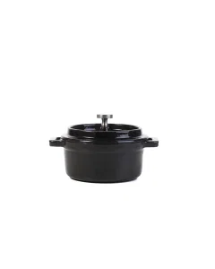 Cast iron pot with black cover size 10