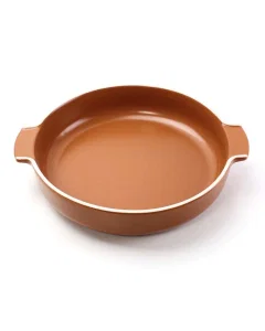 A large circular pottery tray