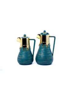 Drip thermos set, green and gold