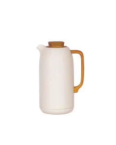 Carmen Vacuum Flask1 liter beige wooden hand