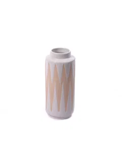 White vase with beige decor