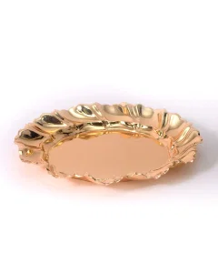 golden round serving plate