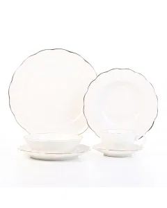 Dinner set 36pcs white and gold(