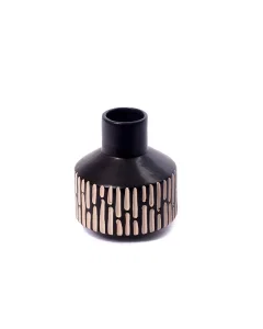 Black striped decorative vase