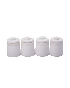 A set of 4-piece porcelain spice jars with a lid