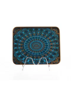 Small rectangle turquoise gilt serving topper