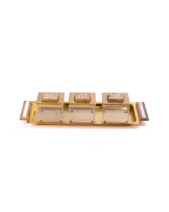 A set of golden acrylic serving boxes, 3 pieces