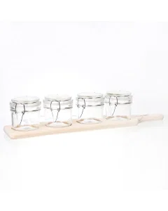 A set of spices and nuts boxes