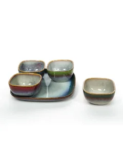 Dish set with 4 porcelain bowls