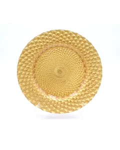 Gilded glass serving bowl