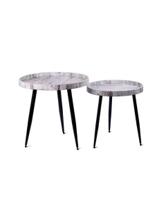 Serving tray set with 2 pieces, antique white