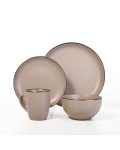 Dinner set 16 pieces light brown