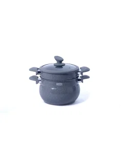 Gray granite coated steamer, 5 litres