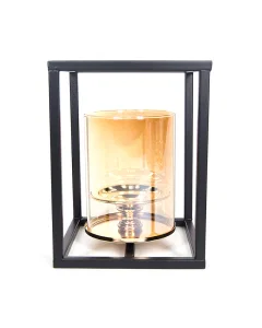 Gold candlestick with black decoration medium