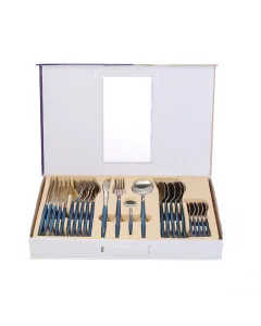 Spoon Bag 24 Pieces Silver Blue