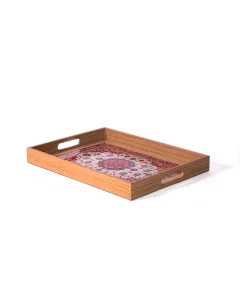 tray serving a wooden color