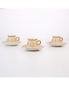 Turkish coffee cups set 12 gold pieces