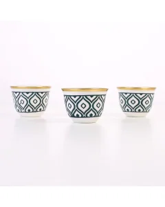 A set of coffee cups, 12 pieces, olive