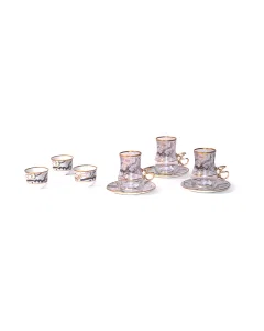 tea and cawcups set 18 gray sects