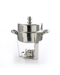 Preheat a round steel buffet