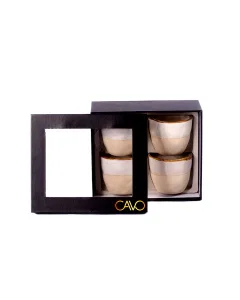 Porcelain cupsset 4 beige beige