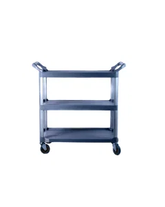 Large gray plastic serving cart