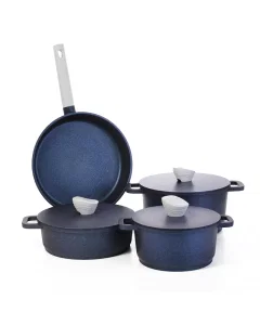 Korean granite pots set 7 pieces blue