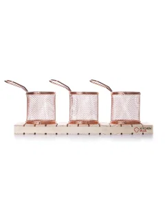 A set of hand-perforated serving molds