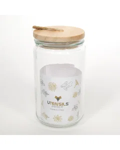  glass jar with woody cover 1500ml