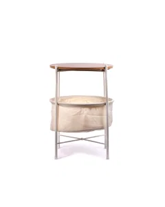 Serving table + beige basket